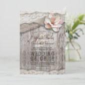 Rustic Wood Burlap Lace Floral Country Weddings Kaart (Staand voorkant)