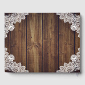 Rustic Wood Burlap Lace String Lights Wedding Gastenboek (Achterkant)