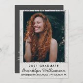 Rustic Wood & Burlap Photo Afstuderen aangekondigd Kaart (Voorkant / Achterkant)