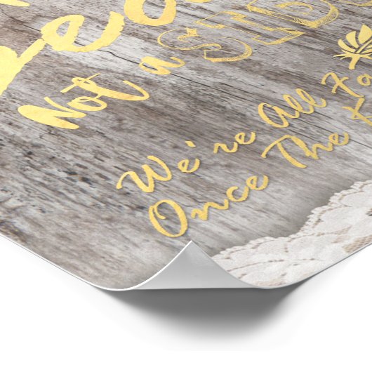 Rustic Wood Burlap Pick A Seat Not Side Wedding Poster (Hoek)