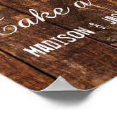 Rustic Wood & Burlap Sunflower Love is Sweet Treat Poster (Hoek)