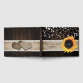 Rustic Wood Burlap Sunflower Wedding Book Gastenboek (Volledig)