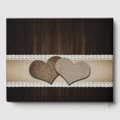 Rustic Wood Burlap Sunflower Wedding Book Gastenboek (Achterkant)