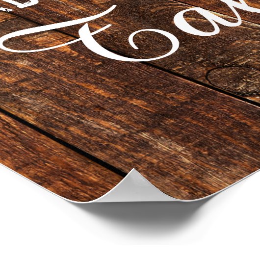 Rustic Wood Burlap Sunflower Wedding Cards & Gifts Poster (Hoek)