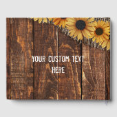 Rustic Wood & Burlap Sunflower Wedding Monogram Gastenboek (Achterkant)