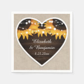 Rustic Wood Burlap Sunflower Wedding Servet (Voorkant)