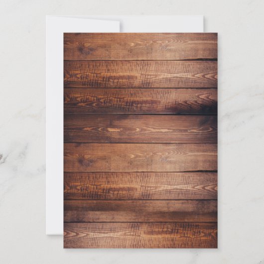 Rustic Wood Burlap Vist Birthday Party Invite Kaart (Achterkant)