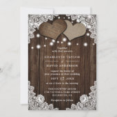 Rustic Wood Burlap Wedding Kaart (Voorkant)