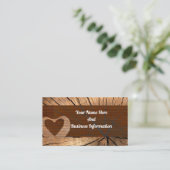 Rustic Wood Business Card Visitekaartje (Staand voorkant)