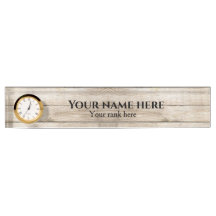 Rustic Wood Business desk name bord