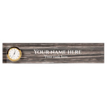 Rustic Wood Business desk name bord