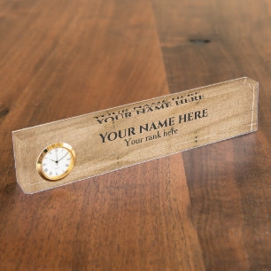 Rustic Wood Business desk name bord Naambordje