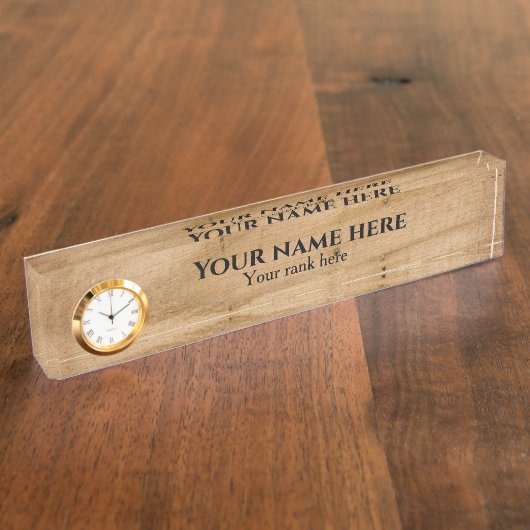 Rustic Wood Business desk name bord Naambordje (Zijkant)