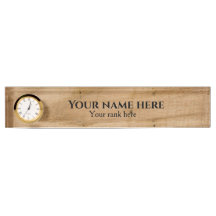 Rustic Wood Business desk name bord