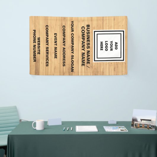 Rustic Wood Business Logo - Promotie  Spandoek (Beurs)