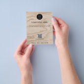 Rustic Wood Business Logo QR Code Promotioneel Flyer (Hand)