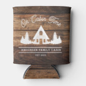 Rustic Wood Cabin Lodge Personalized Blikjeskoeler (Voorkant)