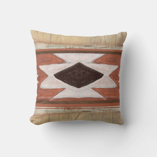 Rustic Wood Cabin Tribal Southwest Triangle Kussen (Voorkant)