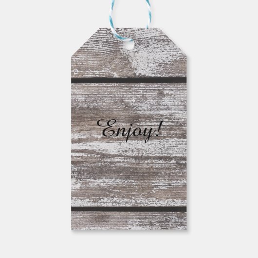 Rustic Wood Cadeaulabel (Achterkant)