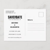Rustic Wood Calendar Save the Date Gold Love Heart Aankondigingskaart (Achterkant)