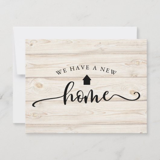 Rustic Wood Calligraphy Budget Moving Notice (Voorkant)