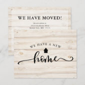 Rustic Wood Calligraphy Budget Moving Notice (Voorkant / Achterkant)