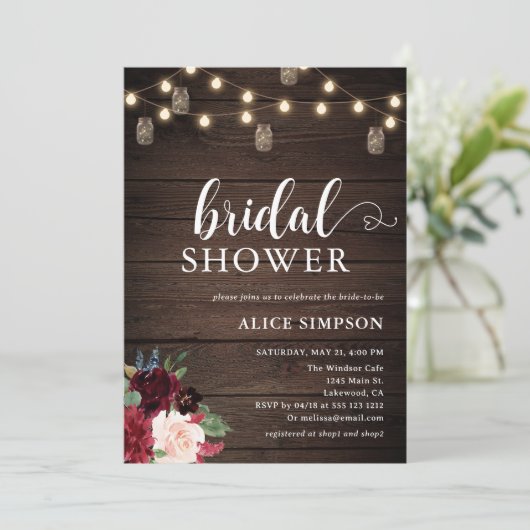 Rustic Wood Calligraphy Hart Herfst Bloemen Kaart (Staand voorkant)