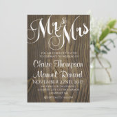 Rustic Wood Calligraphy Huwelijksuitnodiging Kaart (Staand voorkant)