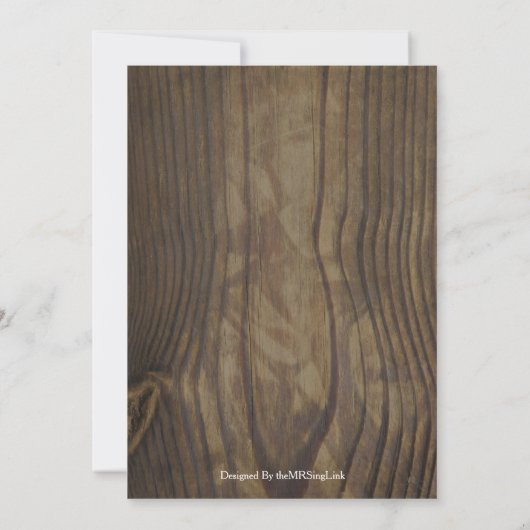 Rustic Wood Calligraphy Huwelijksuitnodiging Kaart (Achterkant)