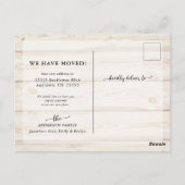 Rustic Wood Calligraphy Moving Announcement Briefkaart (Achterkant)