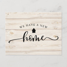 Rustic Wood Calligraphy Moving Announcement Briefkaart