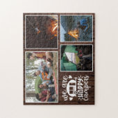 Rustic Wood Camping 4 Foto Collage Keepslag Legpuzzel (Verticaal)