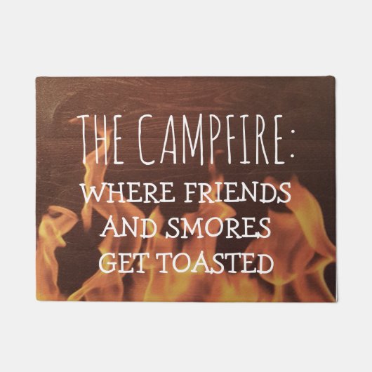 Rustic Wood Camping Campfire Funny Friends Smores Deurmat (Voorkant)