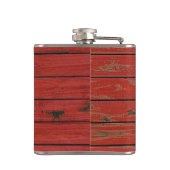 Rustic Wood Canada Flag Heupfles (Achterkant)