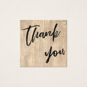 Rustic Wood Casual bruiloft Dank je wel Vierkante Visitekaartjes (Voorkant)