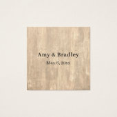 Rustic Wood Casual bruiloft Dank je wel Vierkante Visitekaartjes (Achterkant)