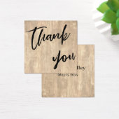 Rustic Wood Casual bruiloft Dank je wel Vierkante Visitekaartjes (Bureau)