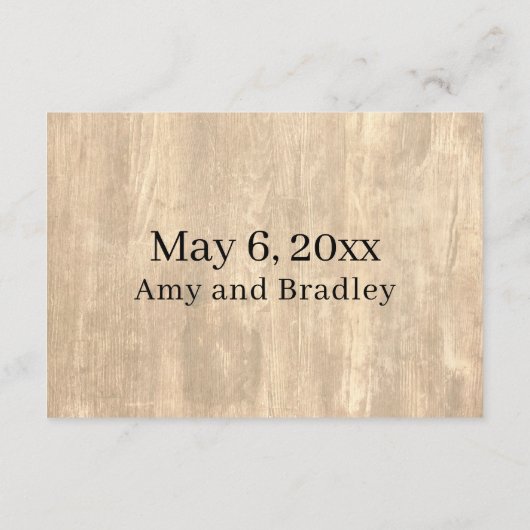 Rustic Wood & Casual handschrift Wedding Website Informatiekaartje (Achterkant)