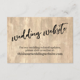 Rustic Wood & Casual handschrift Wedding Website Informatiekaartje