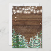 Rustic Wood Cena De Navidad Pine Trees Christmas Kaart (Achterkant)