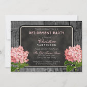 Rustic Wood Chalk  Floral Retirement Party Kaart (Voorkant)