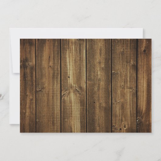 Rustic Wood Chalkboard Heart String Lights Wedding Kaart (Achterkant)