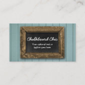 Rustic Wood Chalkboard Lijst Shabby Chic Blue Visitekaartje (Voorkant)