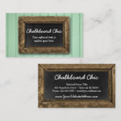Rustic Wood Chalkboard Lijst Shabby Chic Mint Visitekaartje (Voorkant / Achterkant)