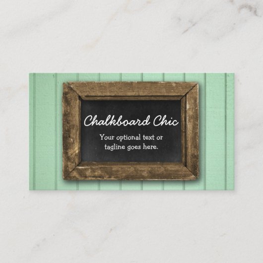 Rustic Wood Chalkboard Lijst Shabby Chic Mint Visitekaartje (Voorkant)