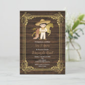 Rustic Wood Charro Tres Anos Kaart (Staand voorkant)