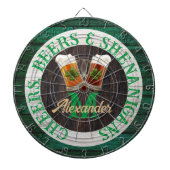Rustic Wood Cheers Beers Shenanigans Dartbord (Voorkant)