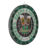 Rustic Wood Cheers Beers Shenanigans Dartbord (Voorkant Links)