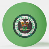 Rustic Wood Cheers Beers Shenanigans Pingpongbal (Voorkant)