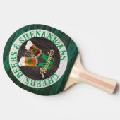 Rustic Wood Cheers Beers Shenanigans Tafeltennisbatje (Zijkant)